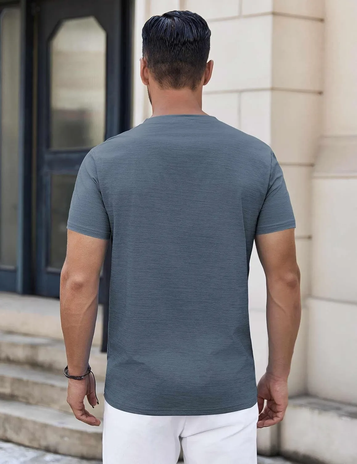 COOFANDY Mens Henley Shirts Short Sleeve Casual Button Down Shirts Lightweight Summer Basic Tee