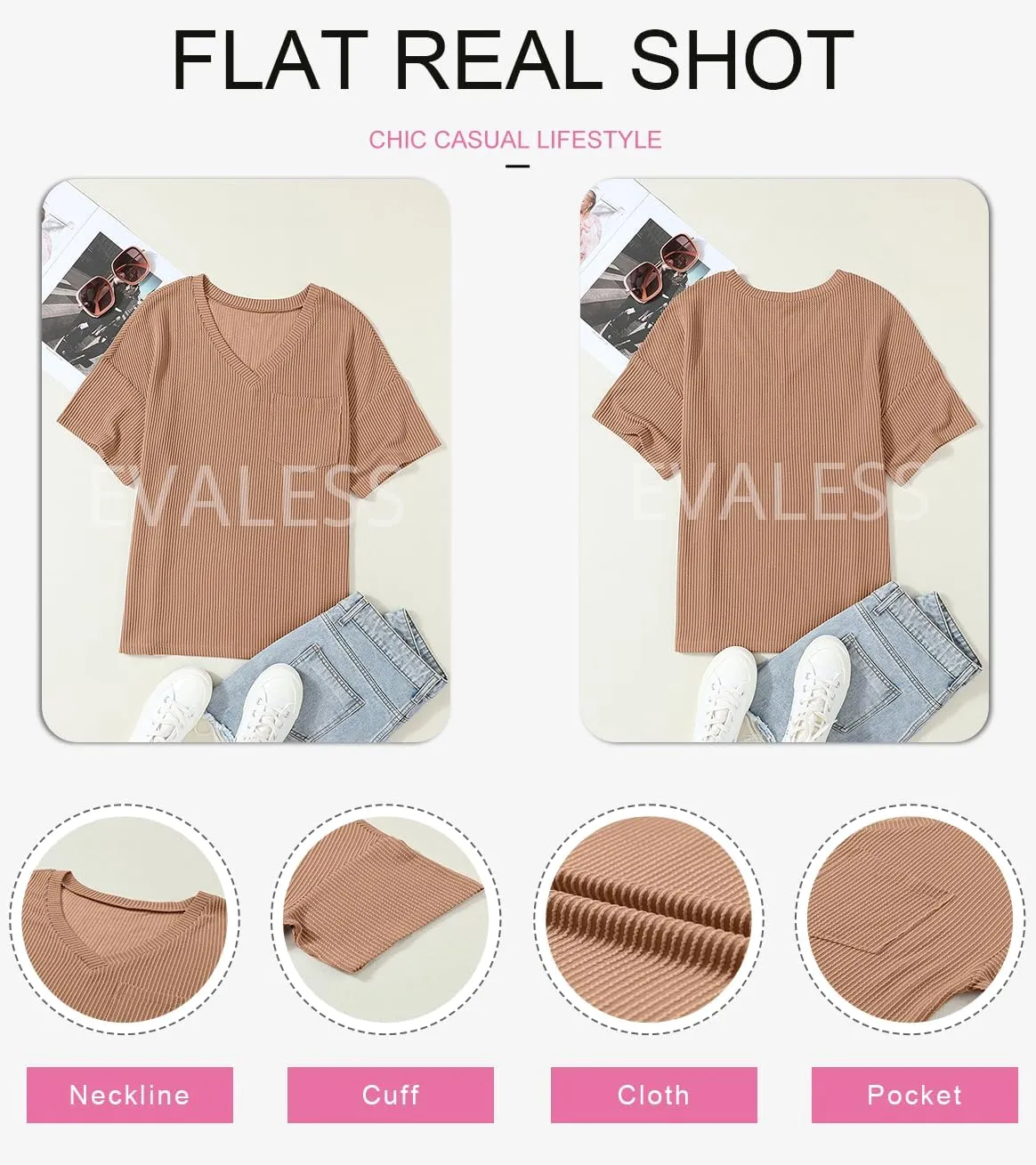 EVALESS Womens Summer Tops Oversized T Shirts Short Sleeve Blouses for Women Dressy Casual Work Outfits