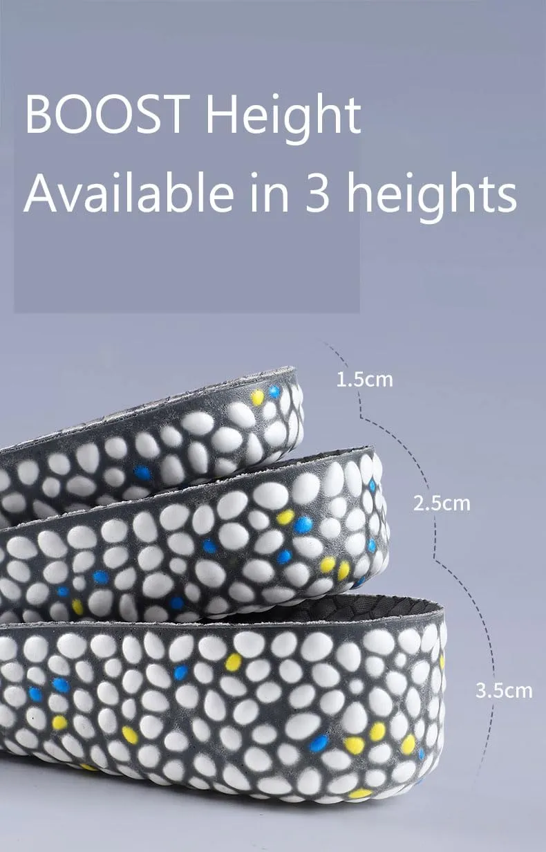 Height Increase Insoles, Orthopedic High Pads, Heel Lift Cushion for Men Women, Height Increasing Shoes Inserts (Black-3.5 cm, Men 8-8.5/Women 9.5-10)