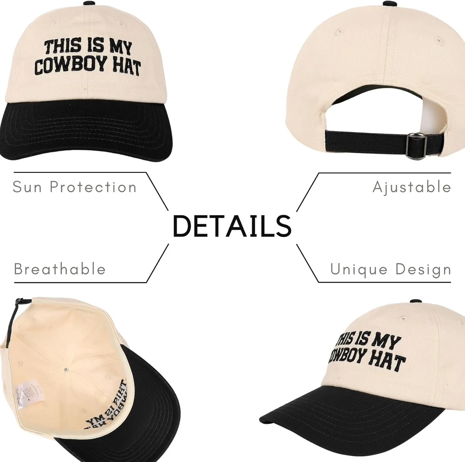 InnoBeta Cowboy Gifts Hat Cap for Men, Funny Adjustable Embroidered Cowboy Trucker Hat