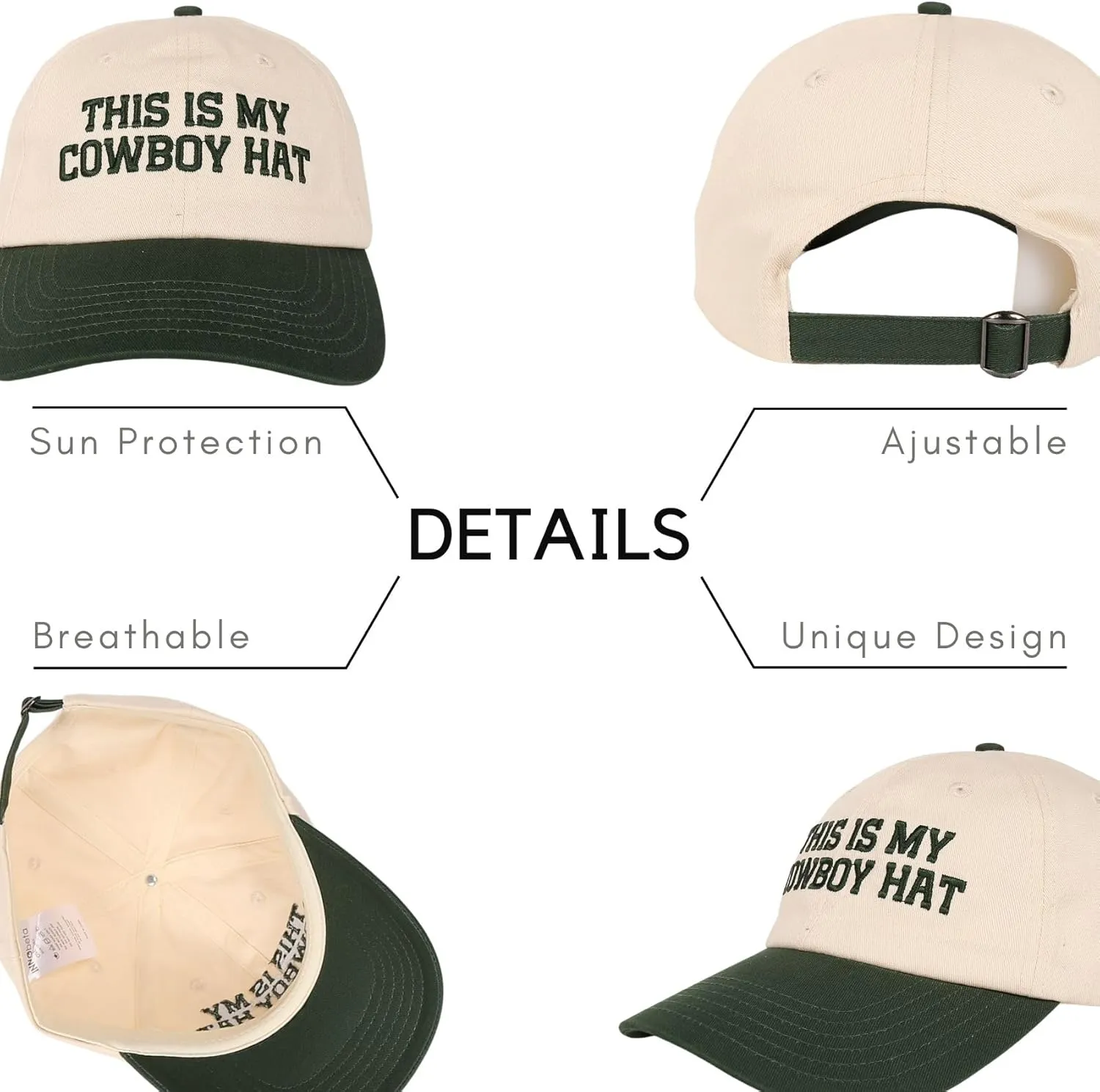 InnoBeta Cowboy Gifts Hat Cap for Men, Funny Adjustable Embroidered Cowboy Trucker Hat