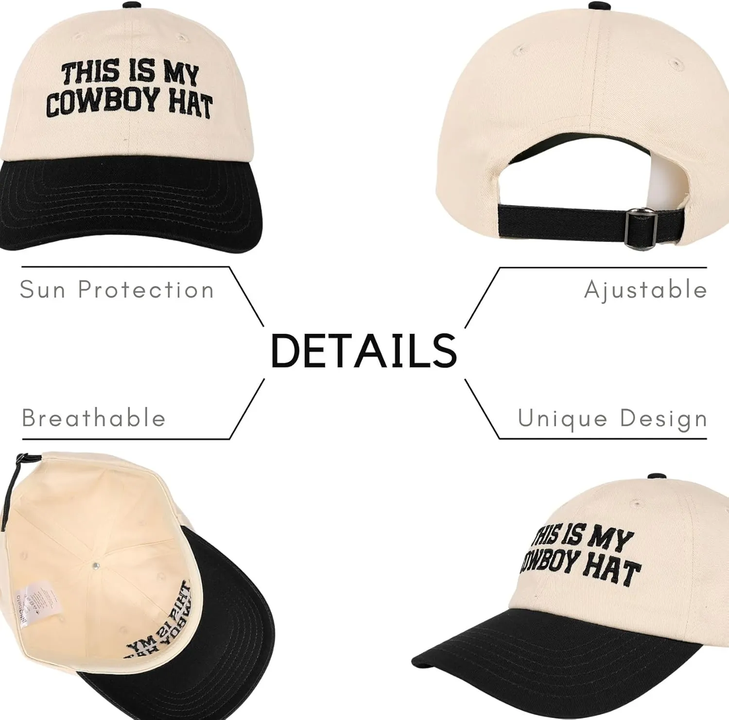 InnoBeta Cowboy Gifts Hat Cap for Men, Funny Adjustable Embroidered Cowboy Trucker Hat