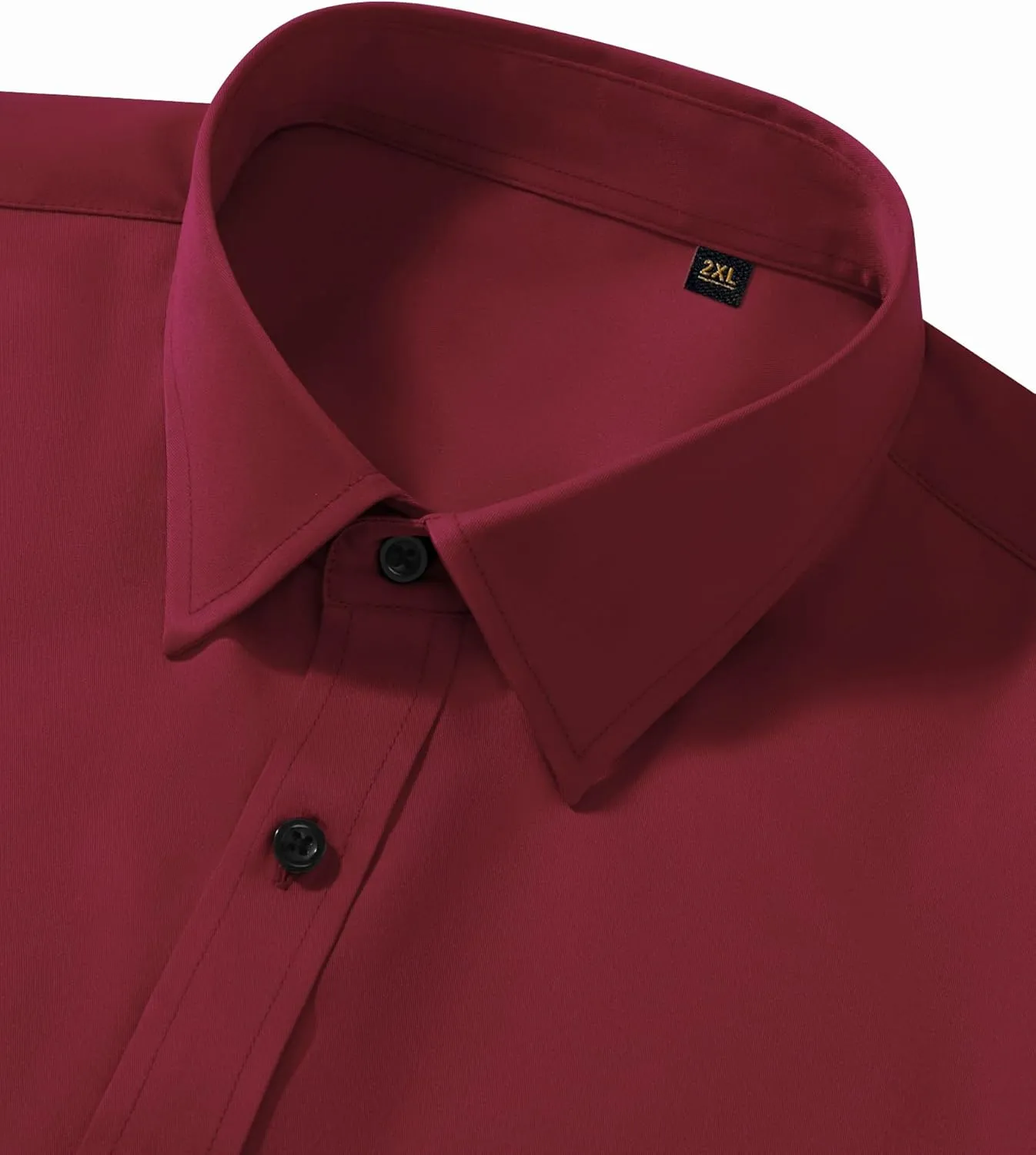 Men's Dress Shirts Long Sleeve Stretch Wrinkle Free Slim Fit Wedding Formal Button Down Shirt