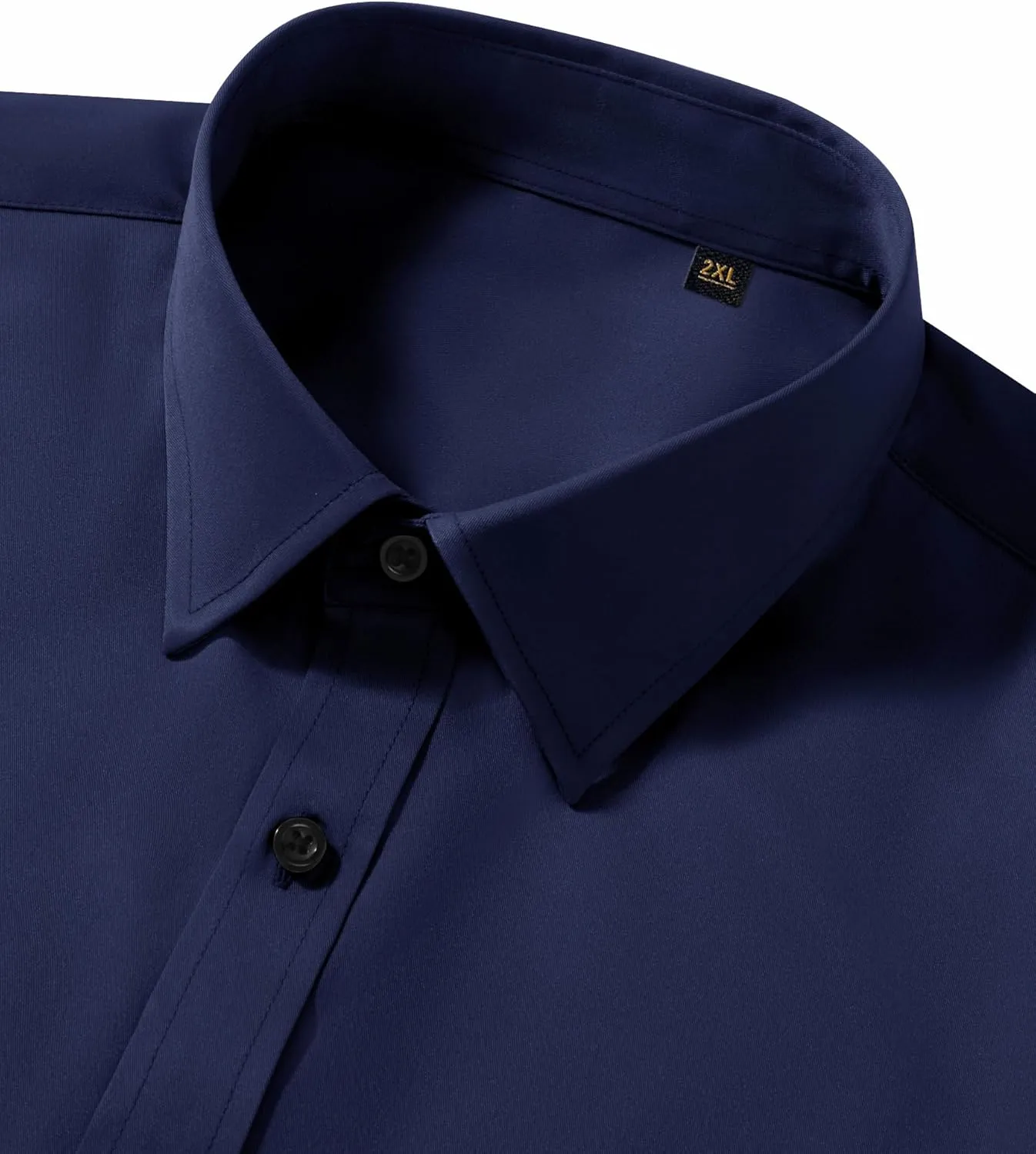Men's Dress Shirts Long Sleeve Stretch Wrinkle Free Slim Fit Wedding Formal Button Down Shirt