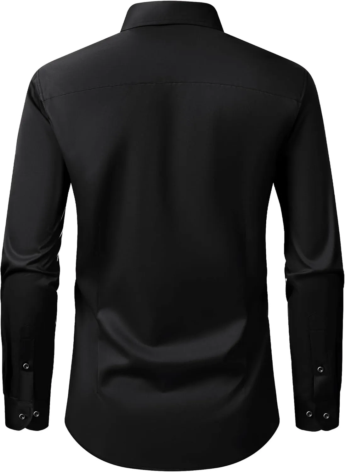 Men's Dress Shirts Long Sleeve Stretch Wrinkle Free Slim Fit Wedding Formal Button Down Shirt