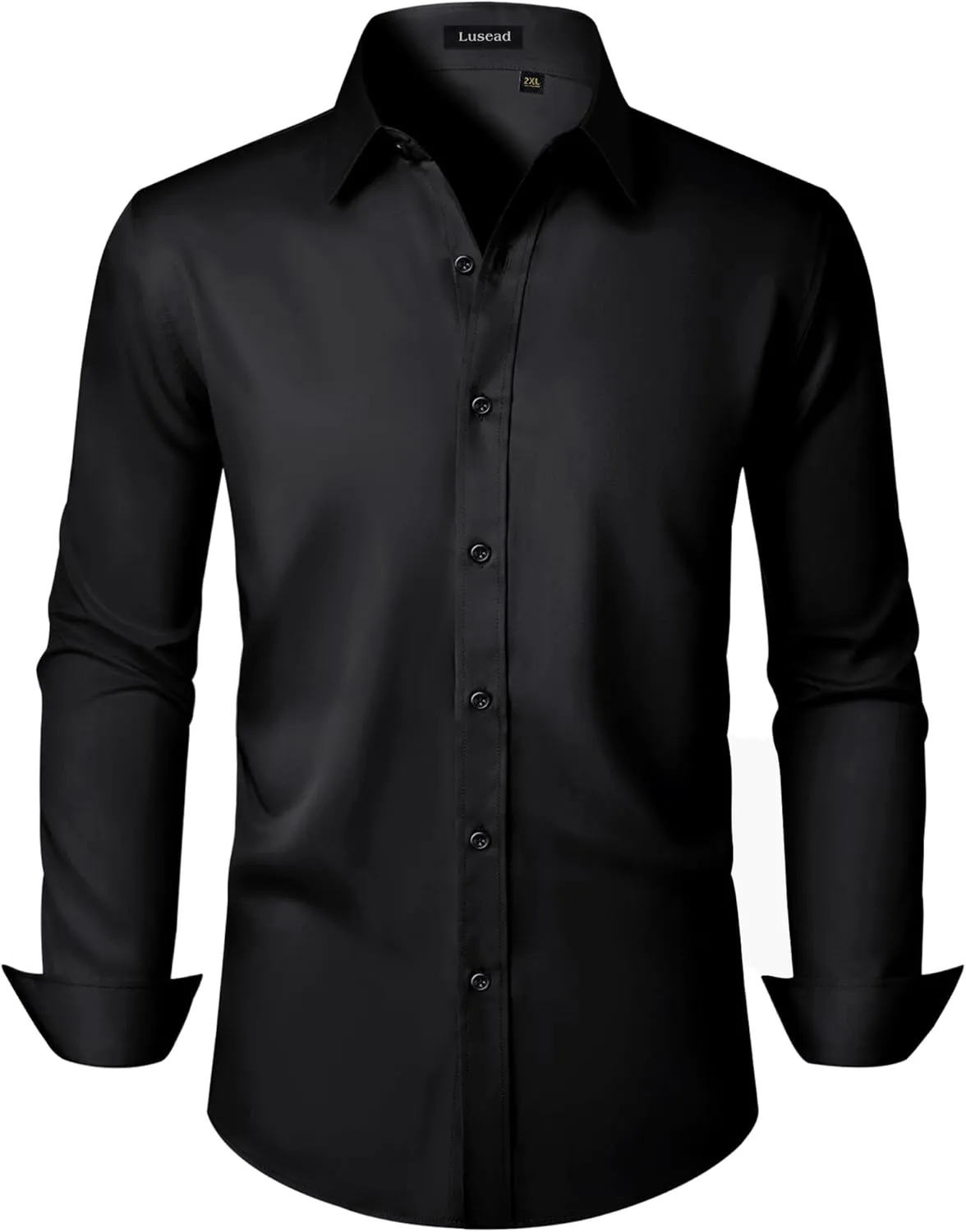 Men's Dress Shirts Long Sleeve Stretch Wrinkle Free Slim Fit Wedding Formal Button Down Shirt