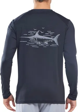NORTHYARD Men's UPF 50  Sun Protection Shirts Long Sleeve Swim Beach Rash Guard SPF Quick Dry Lightweight UV Fishing T-Shirt