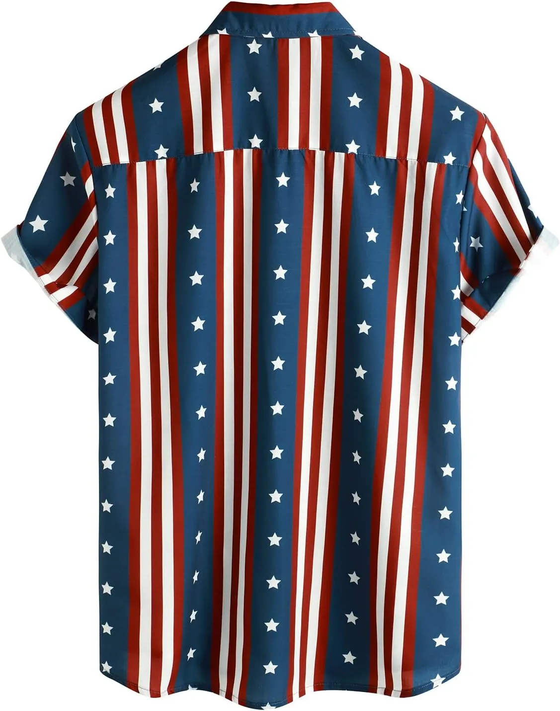 VATPAVE Mens Hawaiian Shirts 4th of July Casual Button Down Short Sleeve Summer Tropical Shirts