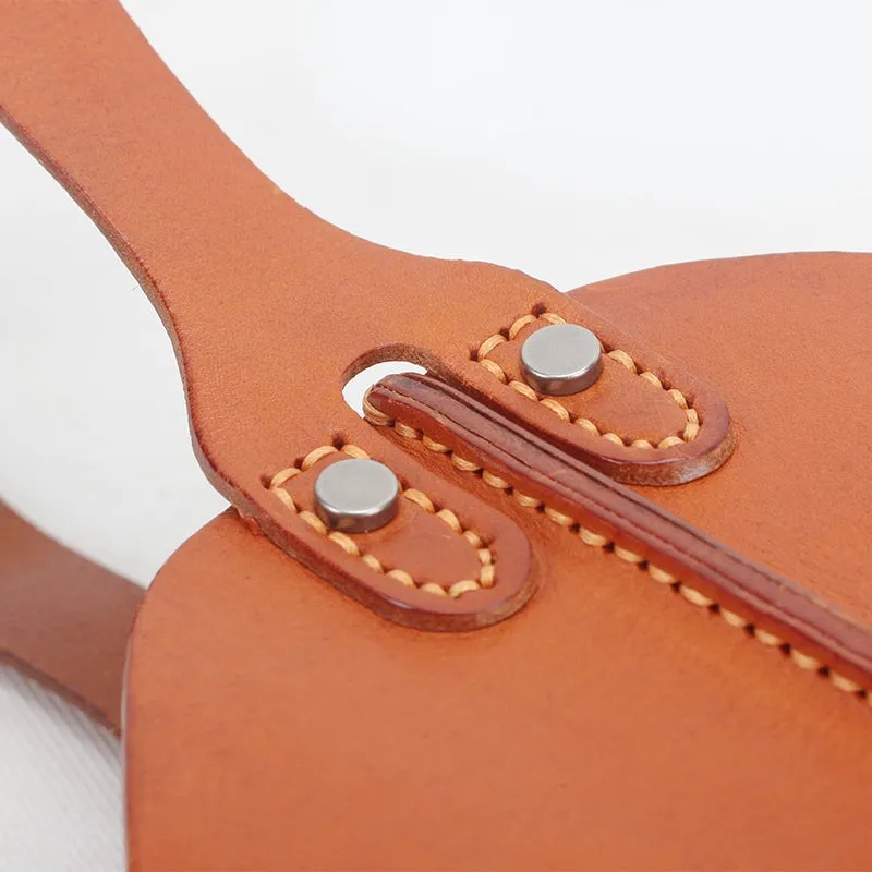 Vintage Vegetable Tanned Cowhide Leather Red Wine Holster