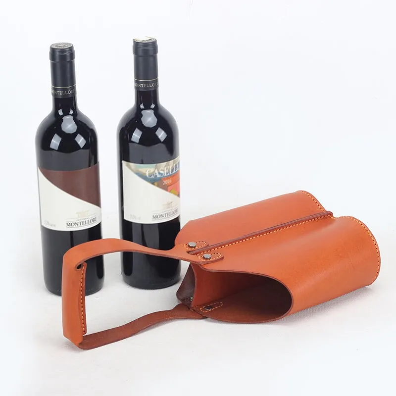 Vintage Vegetable Tanned Cowhide Leather Red Wine Holster