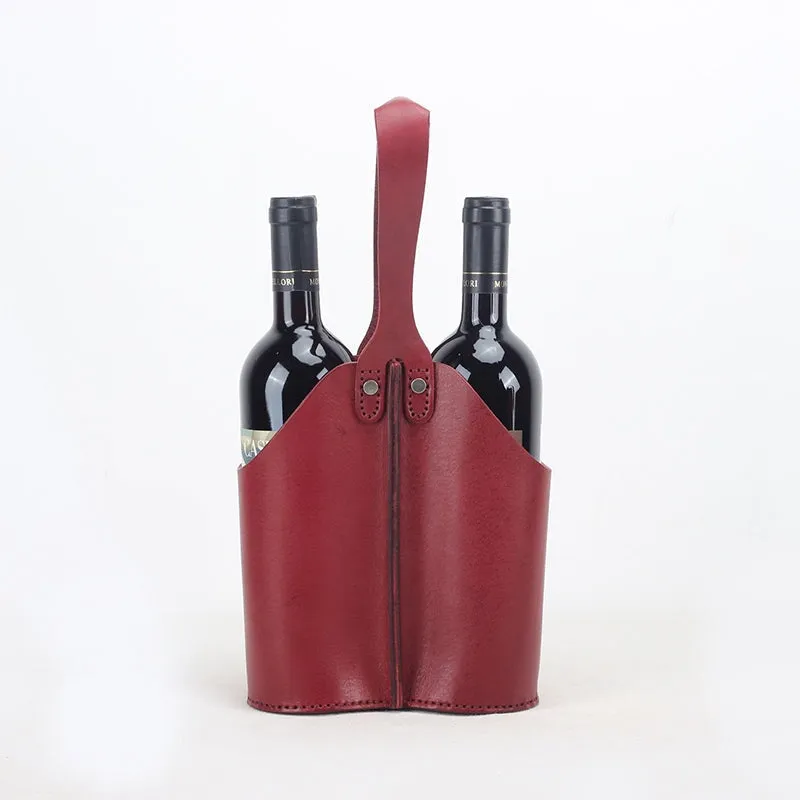 Vintage Vegetable Tanned Cowhide Leather Red Wine Holster