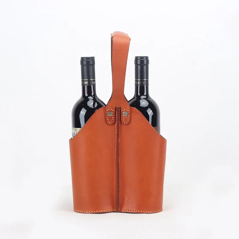 Vintage Vegetable Tanned Cowhide Leather Red Wine Holster