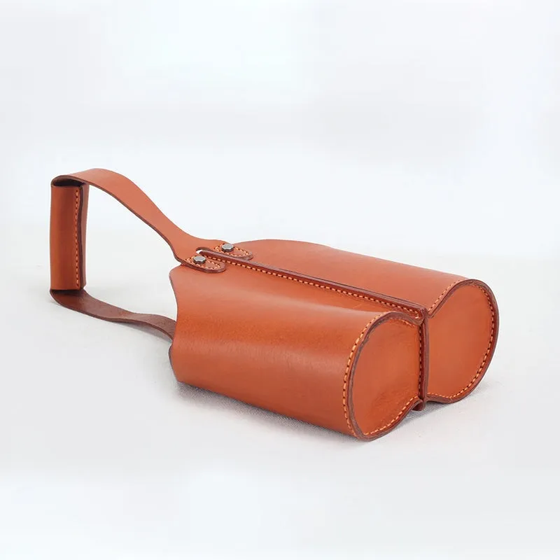 Vintage Vegetable Tanned Cowhide Leather Red Wine Holster
