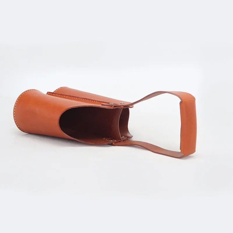 Vintage Vegetable Tanned Cowhide Leather Red Wine Holster