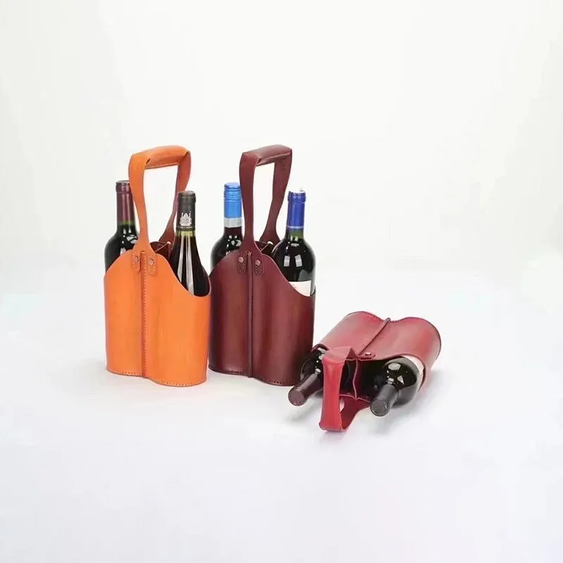 Vintage Vegetable Tanned Cowhide Leather Red Wine Holster