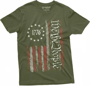 We The People Tee Shirt 1776 Independence Day 4th of July USA Graphic Flag Print T-Shirt
