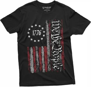 We The People Tee Shirt 1776 Independence Day 4th of July USA Graphic Flag Print T-Shirt