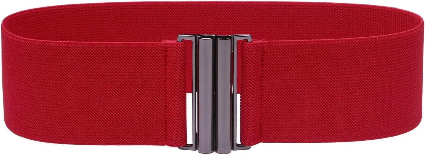 Womens Wide Elastic Waist Belt Cinch Belt Trimmer Stretch Waistband